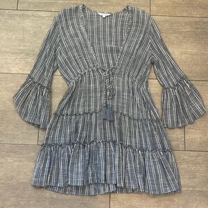 Blue Island blue & white swim cover up XS